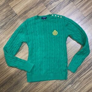 Chaps Green Cable Knit Sweater